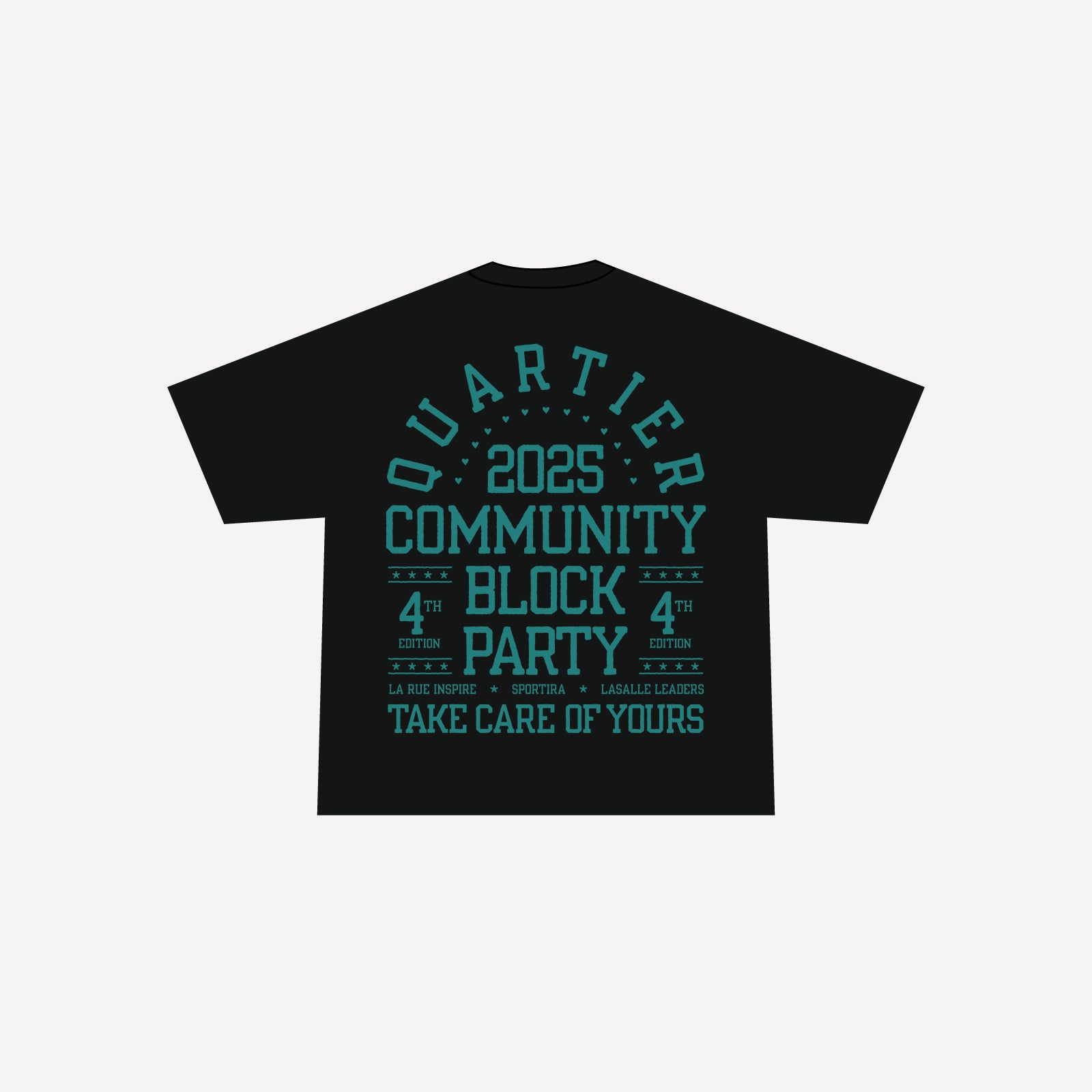 QUARTIER "COMMUNITY BLOCK PARTY 2025" OFFICIAL COMMEMORATIVE TEE