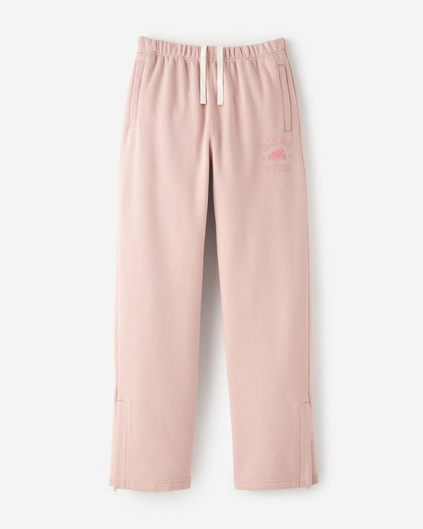 QUARTIER IS HOME x ROOTS CANADA - "TAKE CARE OF YOURS" OPEN BOTTOM SWEATPANTS (DUSTY PINK)