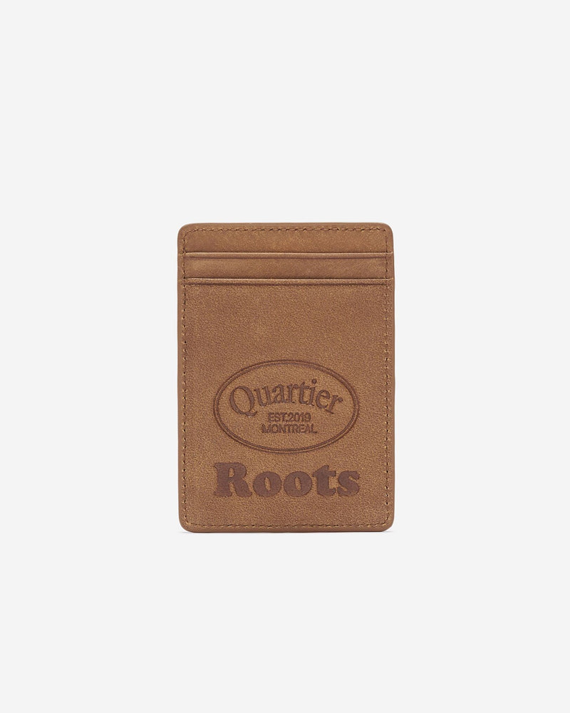 QUARTIER IS HOME x ROOTS CANADA - "TAKE CARE OF YOURS" LEATHER CARD HOLDER