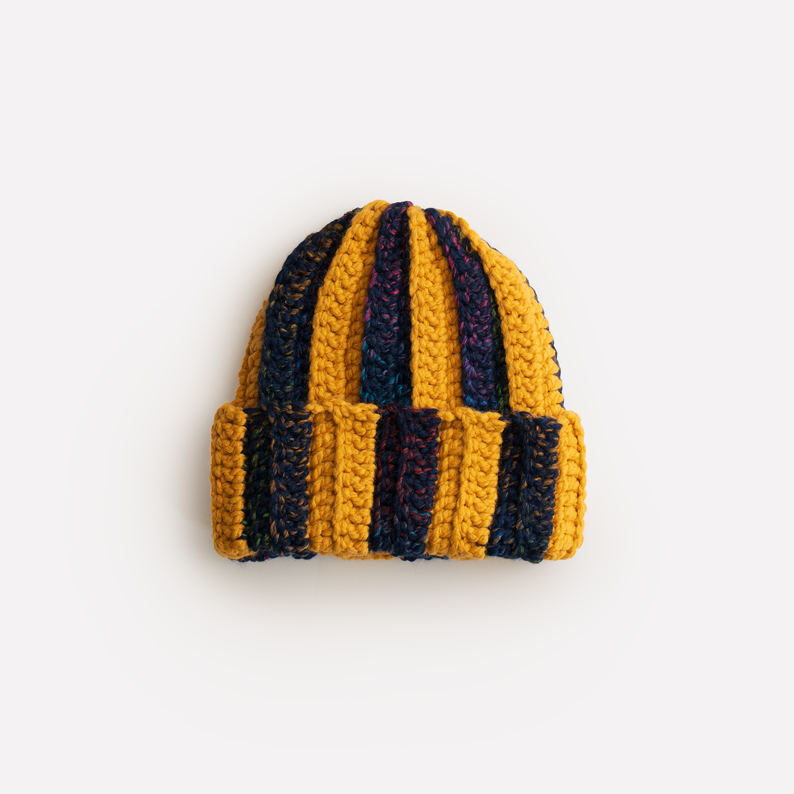 "ONE of ONE" Hand-Knitted Beanie (YELLOW / MULTI)