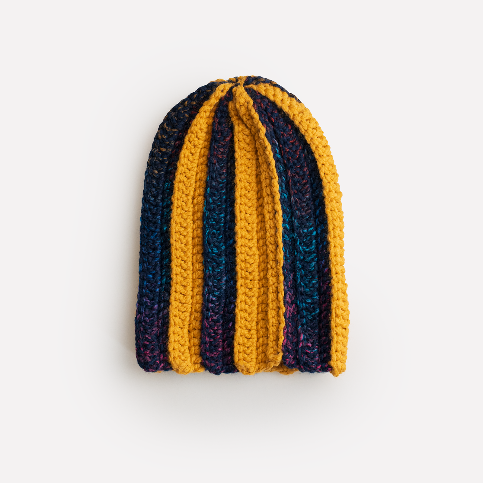"ONE of ONE" Hand-Knitted Beanie (YELLOW / MULTI)