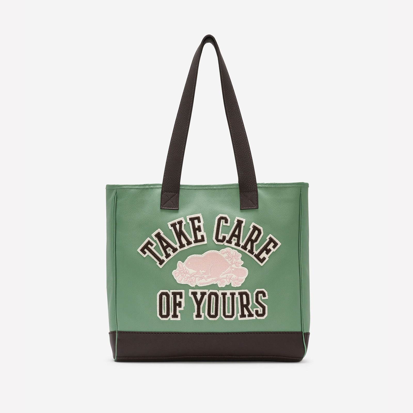 QUARTIER IS HOME x ROOTS - "TAKE CARE OF YOURS" LEATHER TOTE BAG