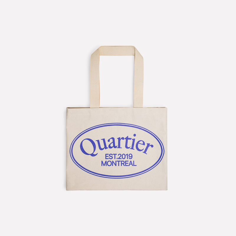 "THE COMMUTER" TOTE BAG (NATURAL / PURPLE)