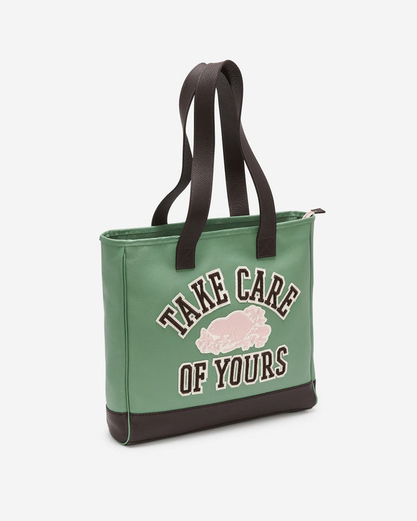 QUARTIER IS HOME x ROOTS CANADA - "TAKE CARE OF YOURS" LEATHER TOTE BAG