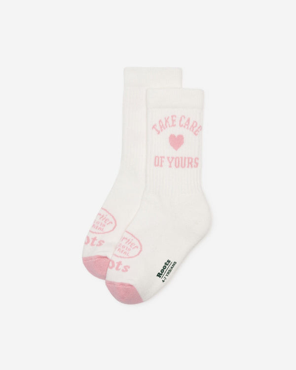 QUARTIER IS HOME x ROOTS CANADA - YOUTH "TAKE CARE OF YOURS" SOCKS
